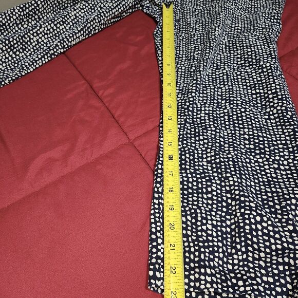 LOFT Original Crop Pants Women Size 14 Navy White Print Stretch Ann Taylor Loft - Picture 11 of 12